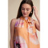 Glam Women's Ruffle Neck Tie Sleeveless Midi Floral Dress - Coral