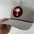 Happy By Rachel Women's Grey Hat with Burgundy Palm/Moon Patch