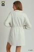 Umgee Women's Half Zip-Up Dress - Heathered White