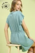 Umgee Women's Pleated Mini Dress - Mint Blue