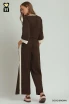 Umgee Women's Colorblock Straight Pants - Coco Brown