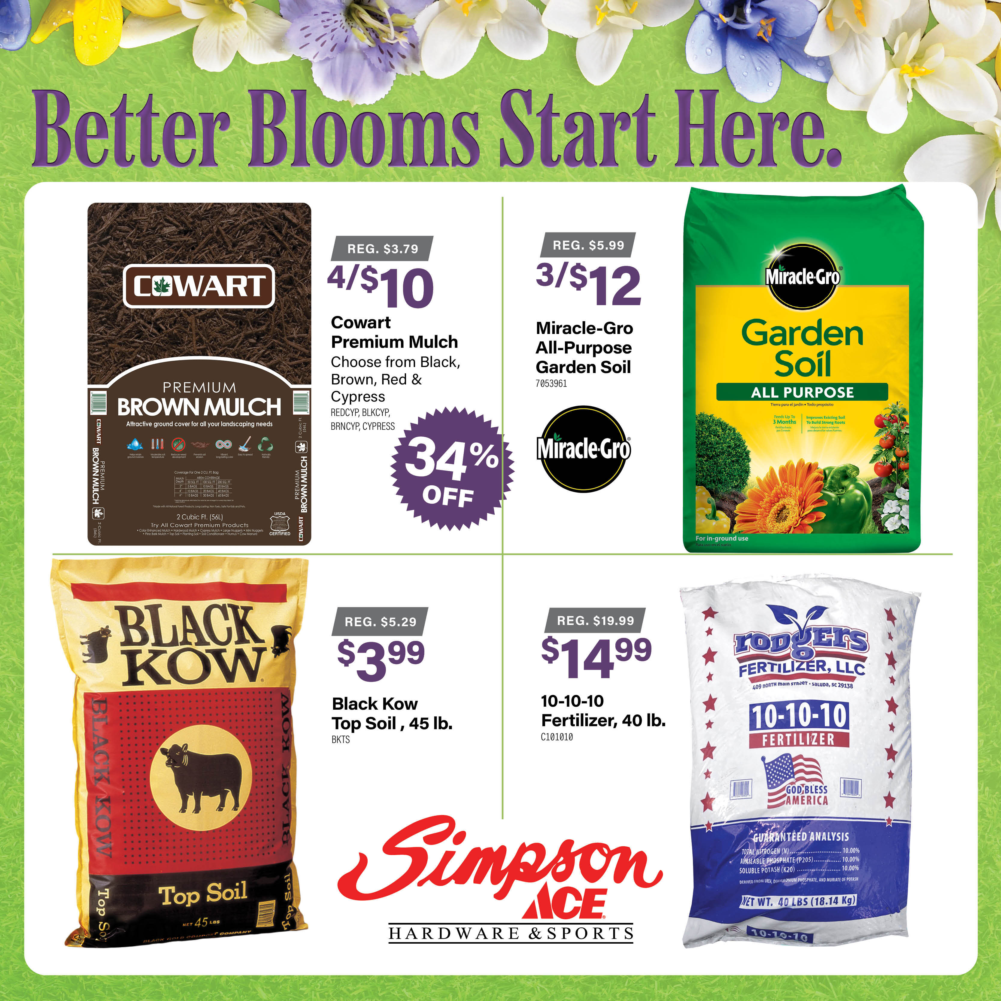 Better Blooms Start Here: Sale on fertilizers through 6/20