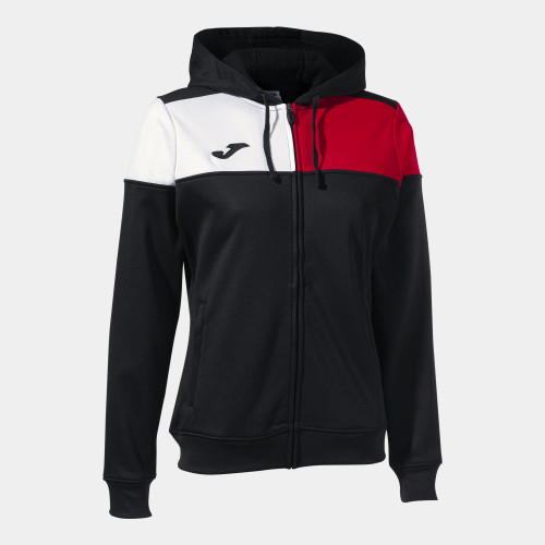 JUNIOR CREW V ZIP-UP HOODIE BLACK RED WHITE