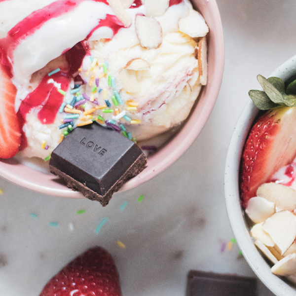 High Protein Strawberry Sundae