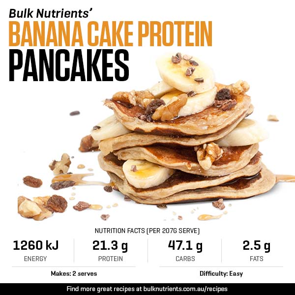 Banana Cake Protein Pancakes