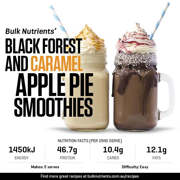 Black Forest and Caramel Apple Pie Smoothies