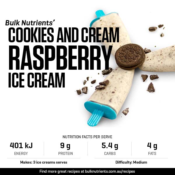 Cookies and Cream Raspberry Ice Creams