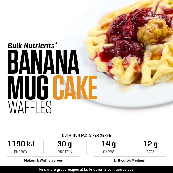 Decadant Banana Mug Cake Waffles