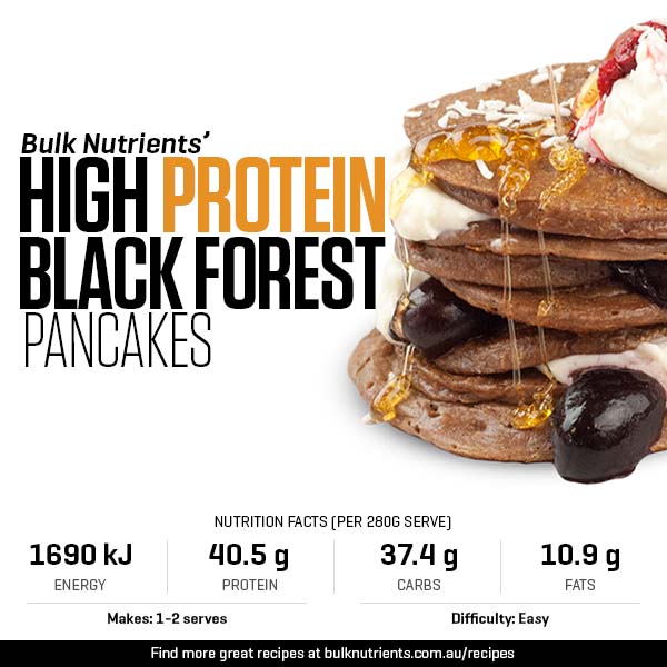 High Protein Black Forest Pancakes