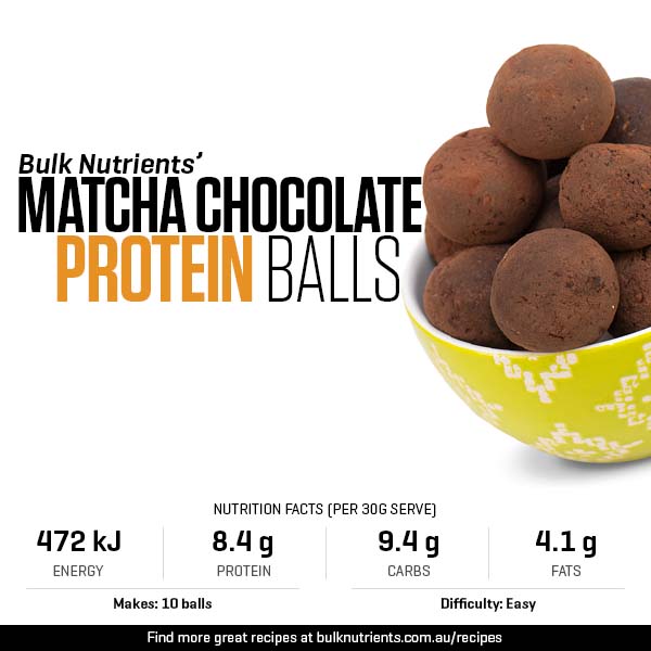 Matcha Chocolate Protein Balls