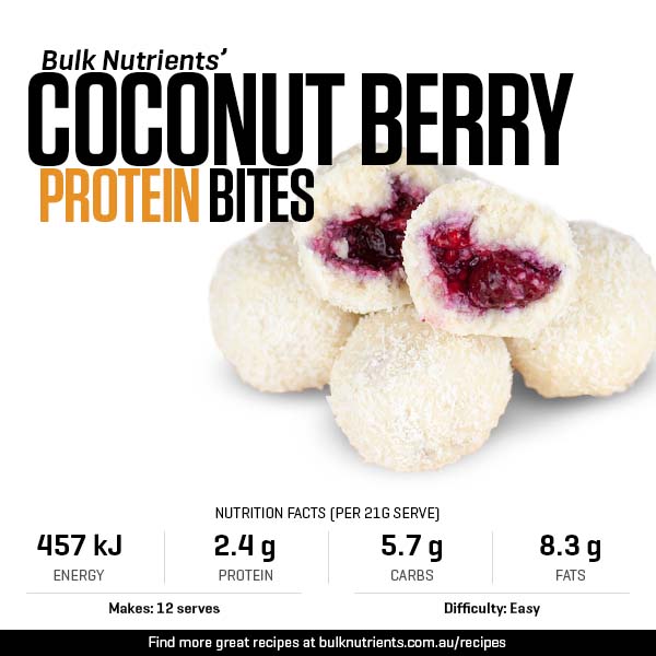 Protein Coconut Berry Bites