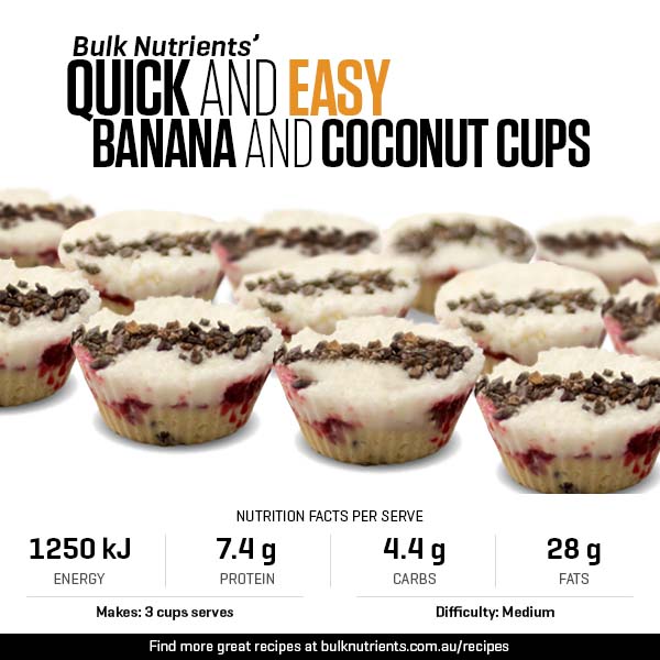 Quick and easy Banana and Coconut Cups