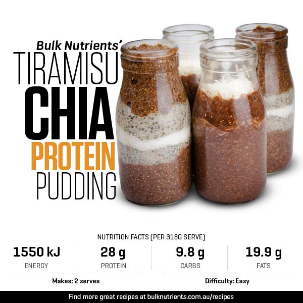 Tiramisu Chia Protein Pudding