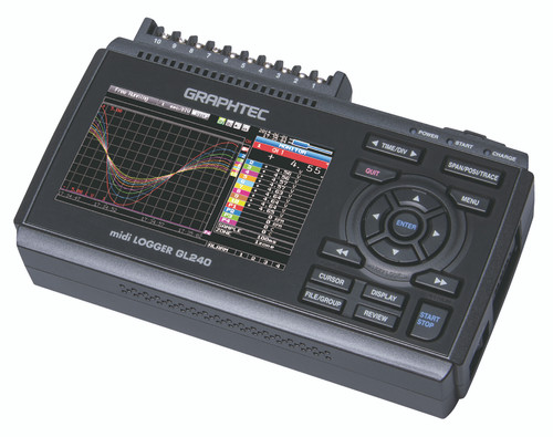 Graphtec GL240 data logger-side. Graphtec GL240 data logger-side.