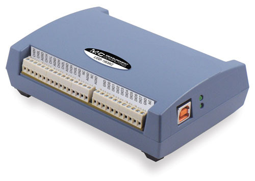 Measurement Computing USB-1608G data acquisition module.