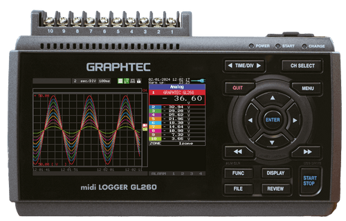 Graphtec GL260 data logger-front.