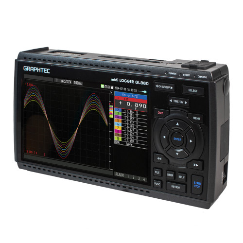Graphtec GL860 data logger - side.