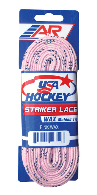 New A&R 2 Pair USA Hockey Striker WAXLESS Molded Tip Skate Laces Black White 72" 