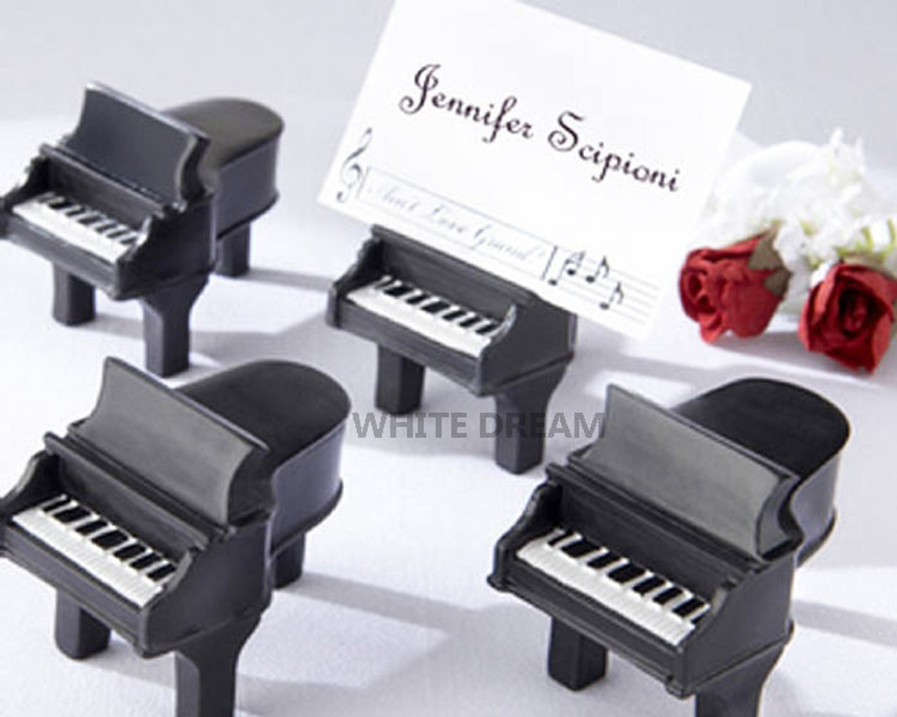 Grand Piano Place Card Holders With Place Cards