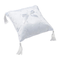 Elegant Satin Ring Pillow White