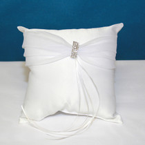 Rhinestone Ring Pillow - White
