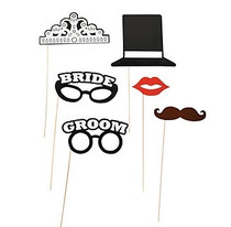 Bride And Groom Stick Photo Props