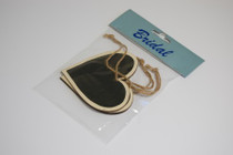 Wooden Heart With Blackboard x 3