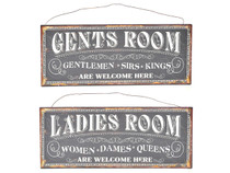Set of 2 Metal Plaque Rooms Assorted Designs