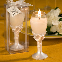 Double Heart Design Champagne Flute Candle Holders