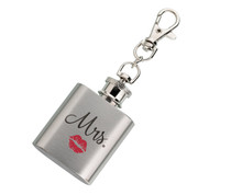 Mini Silver Flask Mrs. With Lips