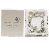 Amore Silver Gold Bead Charm Bracelet Bridesmaid