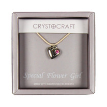 Crystocraft Necklace With Heart Charm Our Special Flower Girl