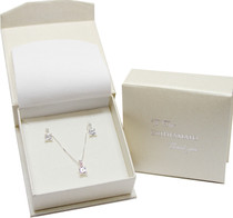 Sterling Silver Bridesmaid Gift Set 20in Chain Pendant Earrings