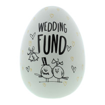 Eggcellent Large Nest Egg White And Gold Wedding Fund