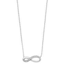 Sterling Silver CZ Fancy infinity Necklace including Gift Box