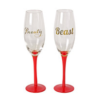 Lasting Memories' Set of 2 Champagne Flutes Beauty And Beast