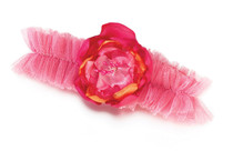 Hot Pink Orange Tulle Garter