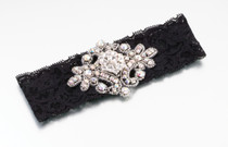 Jewelled Garter Black