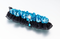 Sequin And Satin Garter Aqua