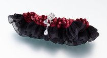 Sequin And Satin Garter Red