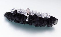 Sequin And Satin Garter Silver