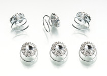 Set of 6 Rhinestone Hair Twists