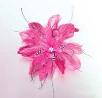 Feather Hair Clip Hot Pink