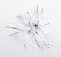 Feather Hair Clip White