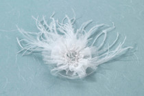 Marabou Feather Hair Clip White