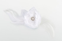 Lace Feather Hair Clip Pin White