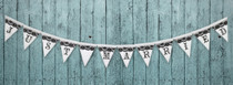 Just Married Black White Banner