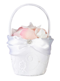 White Lace Flower Basket
