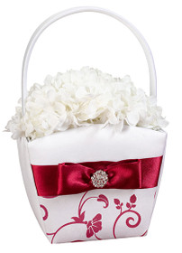 Red And White Flower Basket