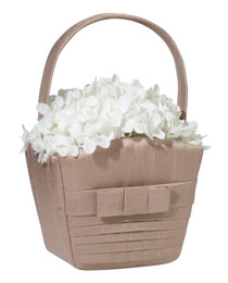 Taupe Pleated Silk Basket